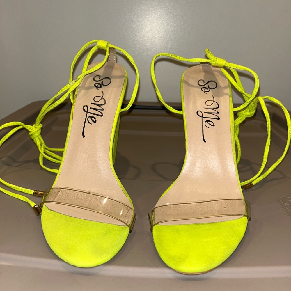 Neon Yellow  Heels